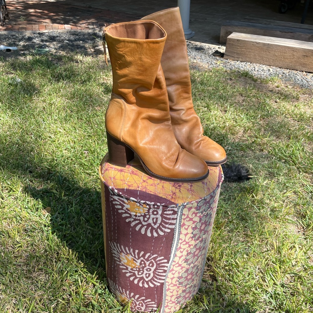 free people elle block heels in tan EU 39 / US 9